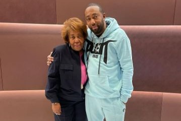 Larry Hoover's wife, Winndye Hoover, and his son, Larry Hoover Jr. 